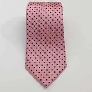 Tommy Hilfiger Men's Tie 100% Silk Pink Blue